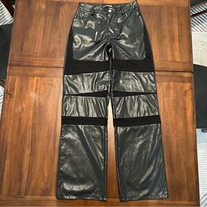 Fashion Nova Black Faux Leather Women Pants